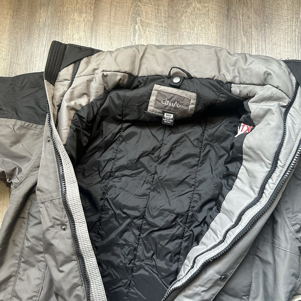 Cintas Xfinity Gray‎ & Black Medium Jacket With Fleece Lining Good Fast Ship - Picture 6 of 11